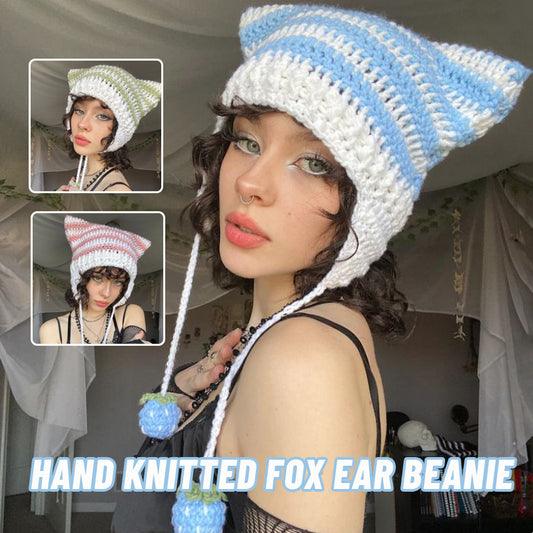 Hand Knitted Fox Ear Beanie