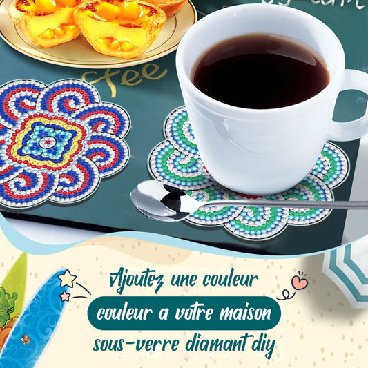 Sets de dessous de verre en diamant, dessous de verre en peinture diamant/Diamond Crafts Coasters Diamond Painting Coasters