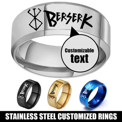 Stainless Steel Laser Personalized Logo Ring