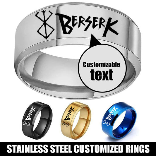 Stainless Steel Laser Personalized Logo Ring