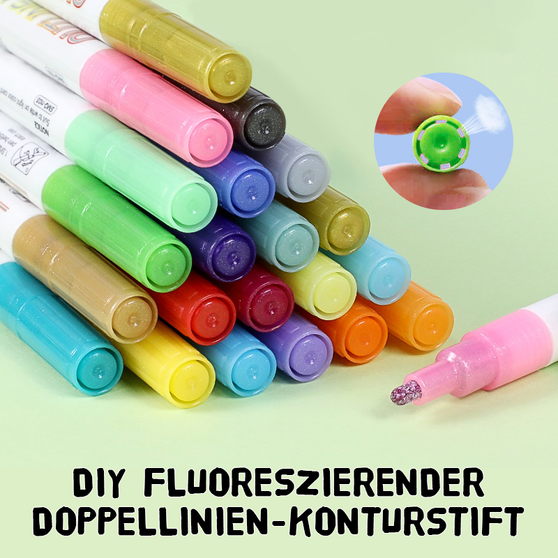 DIY fluoreszierender Doppellinien-Konturstift/highlighter color double line