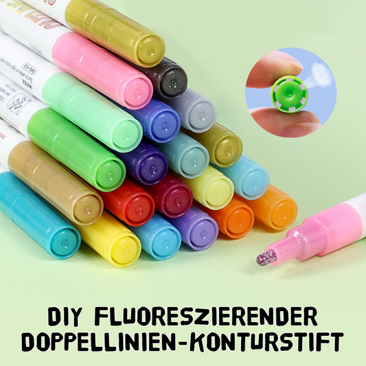 DIY fluoreszierender Doppellinien-Konturstift/highlighter color double line
