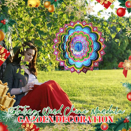 Rotating Wind Chime Mandala Garden Decoration
