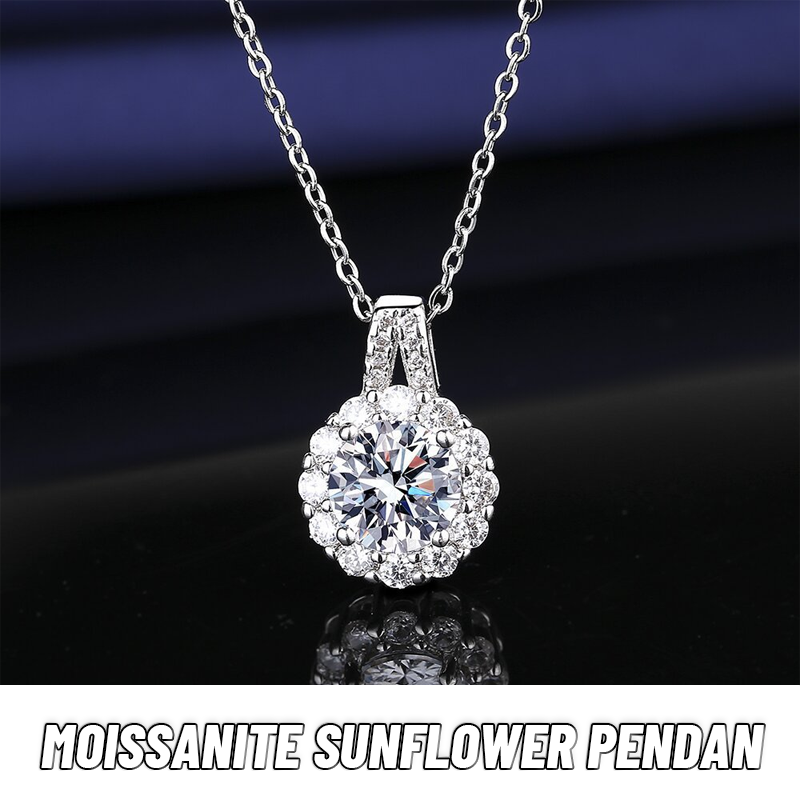 Moissanite Sunflower Pendan