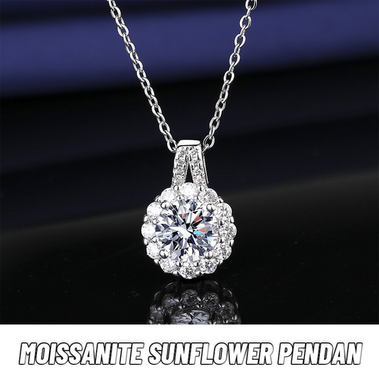 Moissanite Sunflower Pendan