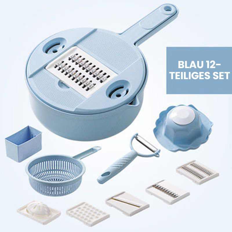 12-in-1 multifunktionaler Lebensmittelzerkleinerer/12-Piece Kitchen Vegetable Cutter Set