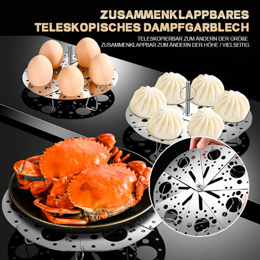 Zusammenklappbares, teleskopisches Dampfgarblech