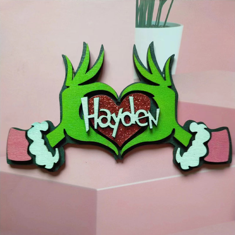 Personalized Grinch Ornament- Stocking Tag