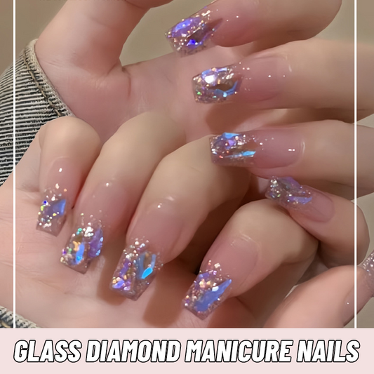Glass Diamond Manicure Nails
