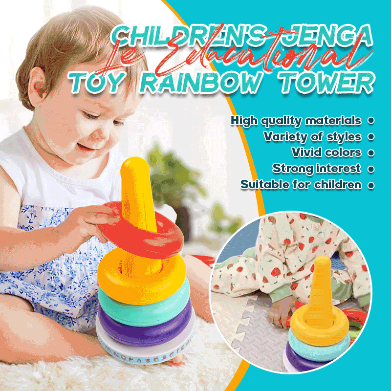 Children'S Jenga Le Educational Toy Rainbow Tower