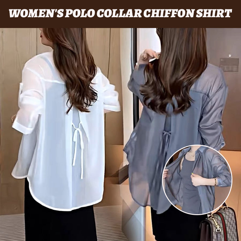 Women's Polo Collar Chiffon Shirt