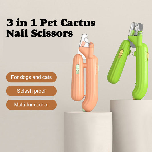 3 in 1 Pet Cactus Nail Scissors