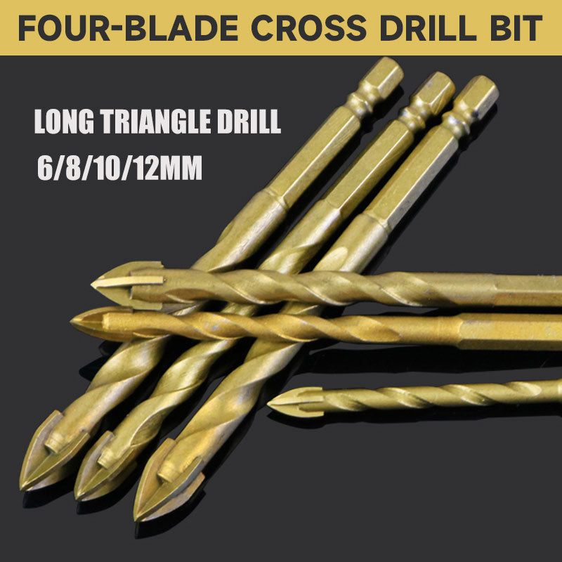 Four-Blade Cross Drill Bit