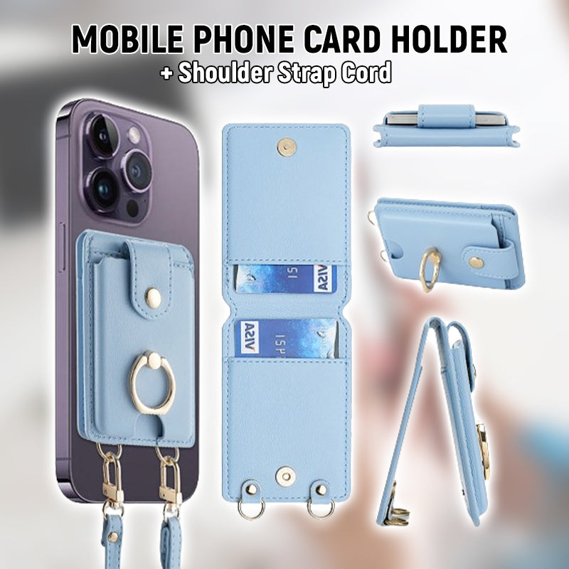 Mobile Phone Card Holder + Shoulder Strap Cord