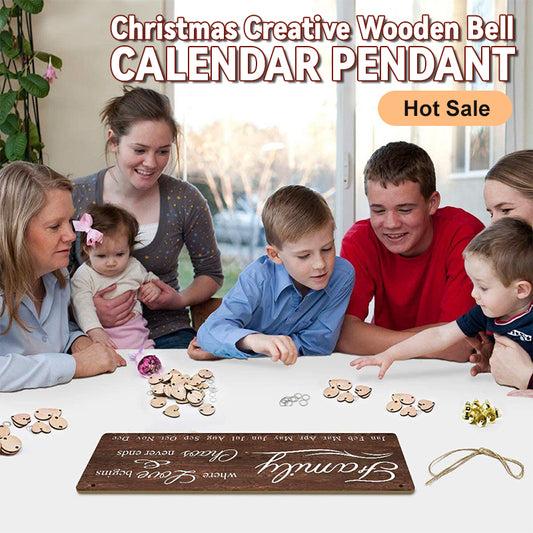 Christmas Creative Wooden Bell Calendar Pendant