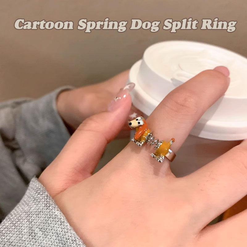 Cartoon Spring Dog Split Ring