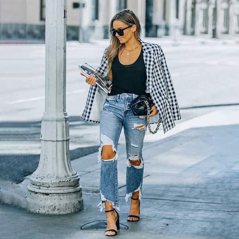 Women's Distressed Ripped Jeans