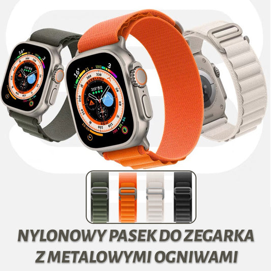 Nylonowy Pasek Do Zegarka Z Metalowymi Ogniwami