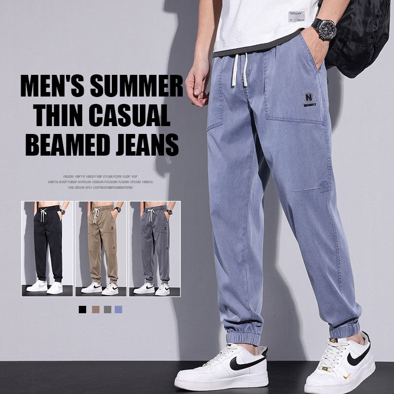Men'S Summer Thin Casual Beamed Jeans