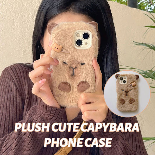 Plush Cute Capybara Phone Case 📱🦙