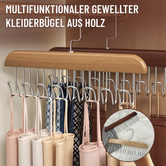 Multifunktionaler gewellter Kleiderbügel aus Holz/Multifunctional wooden clothes hanger