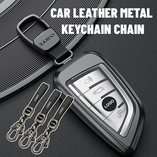 Car Leather Metal Keychain Chain