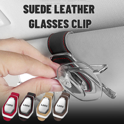 Suede Leather Glasses Clip