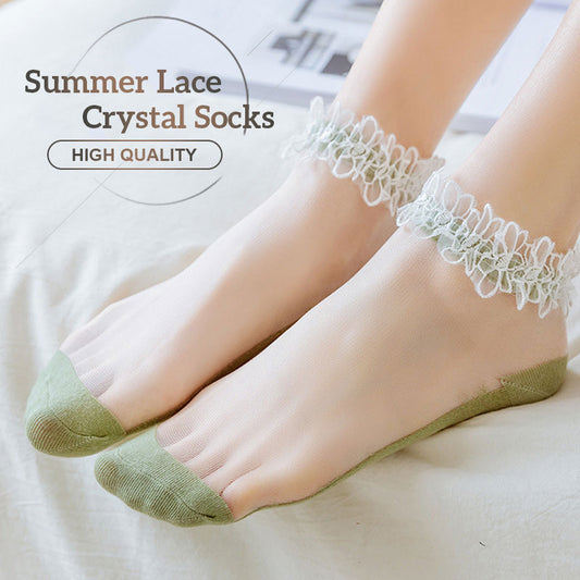 Summer Lace Crystal Socks