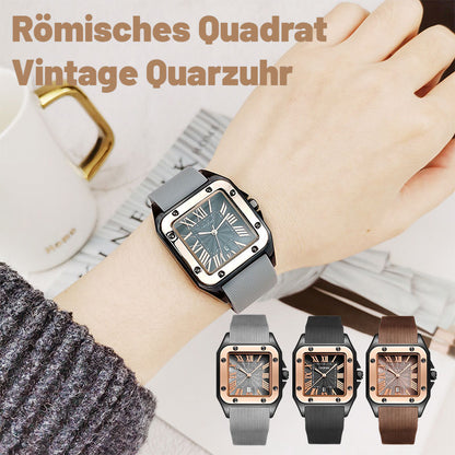 Römisches Quadrat Vintage Quarzuhr / Roman Square Vintage Quartz Watch