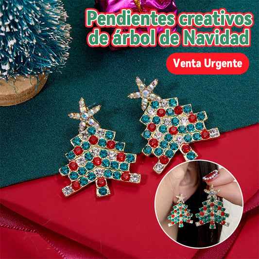 Pendientes creativos de árbol de Navidad./Christmas tree earrings