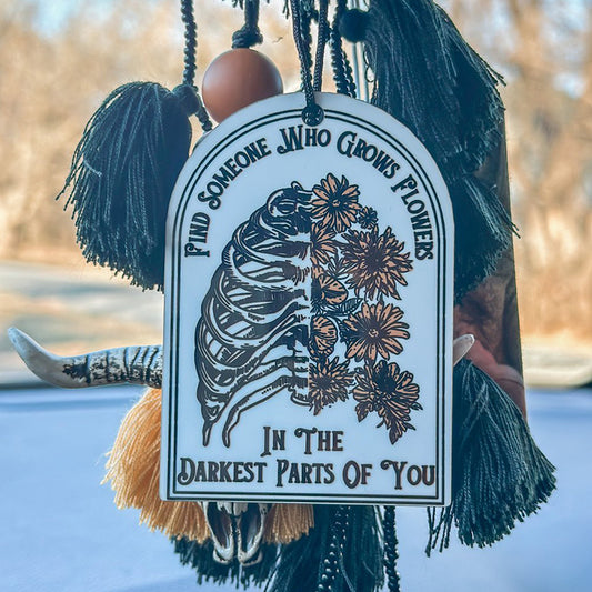 Find Someone Who Grows Flowers Car Charm