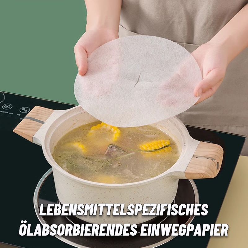 Lebensmittelspezifisches, Ölabsorbierendes Einwegpapier/Food-specific oil-absorbing paper
