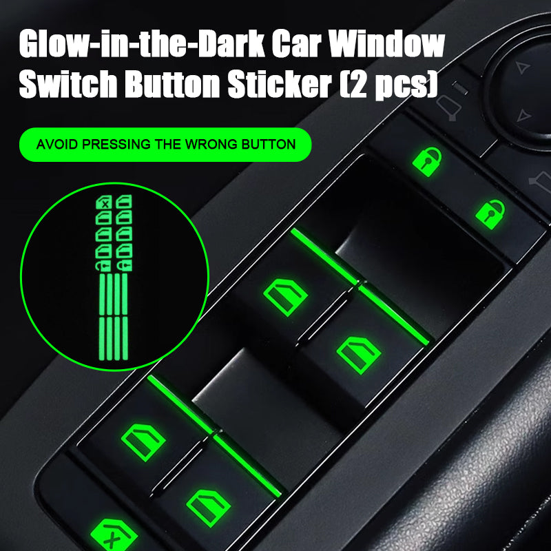 Glow-in-the-Dark Car Window Switch Button Sticker（2 pcs）