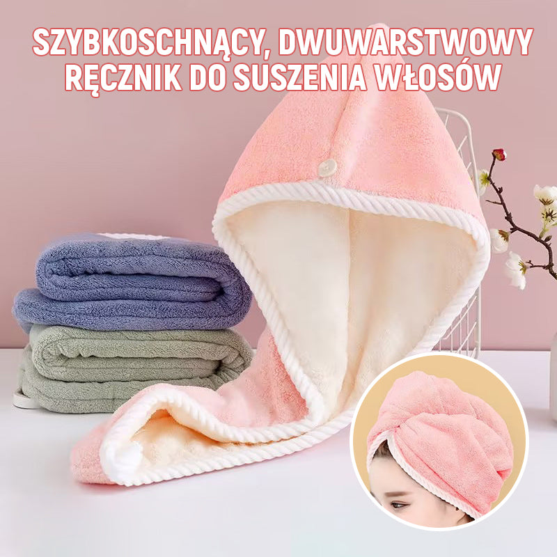 Szybkoschnący, Dwuwarstwowy Ręcznik Do Suszenia Włosów/Quick drying hair cap