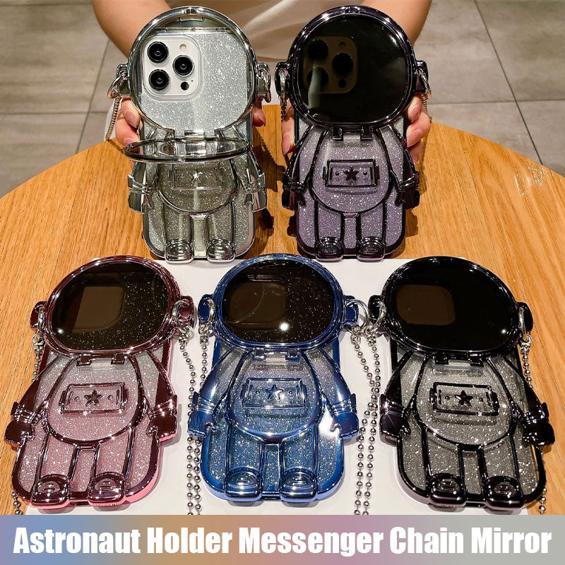 Astronaut Holder Messenger Chain Mirror Phone Case