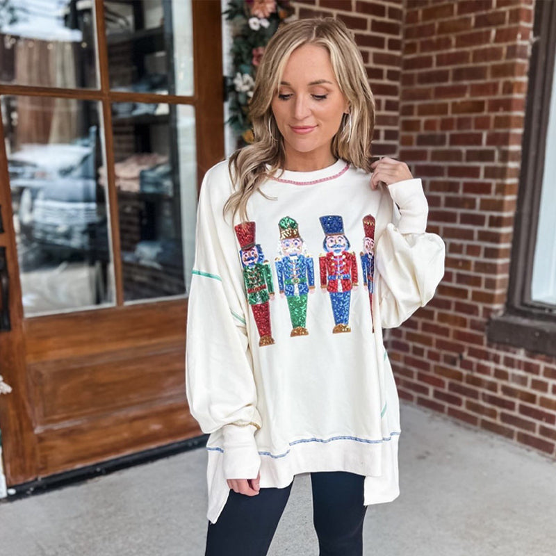 Christmas Sequin Nutcracker Sweatshirt