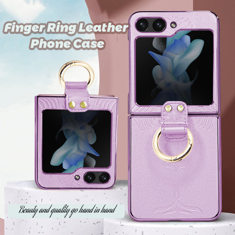 Finger Ring Leather Phone Case