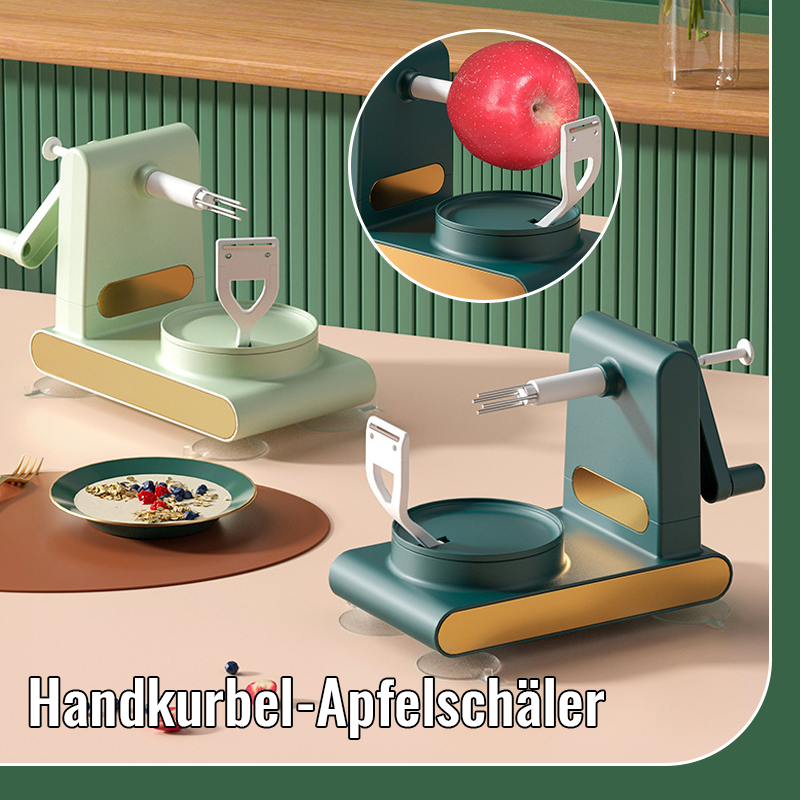 Handgekurbeltes Apfelschälgerät/Hand crank peeler