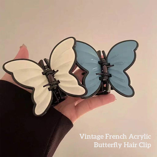Vintage French Acrylic Butterfly Hair Clip
