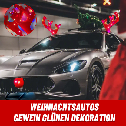 Weihnachtsautogeweih leuchtende Dekoration/Christmas car antlers glowing decoration