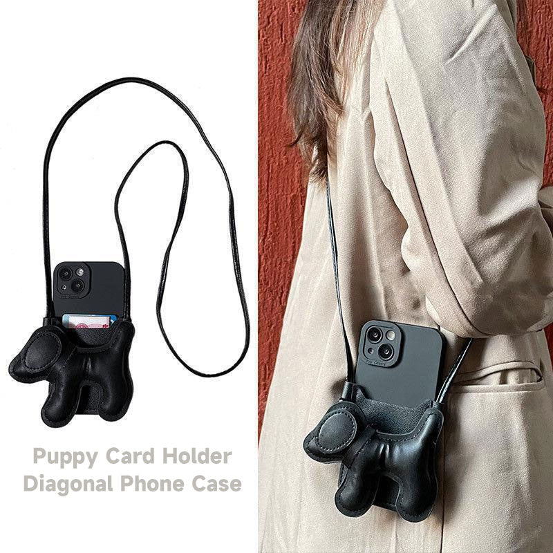Puppy Card Holder Diagonal Phone Case