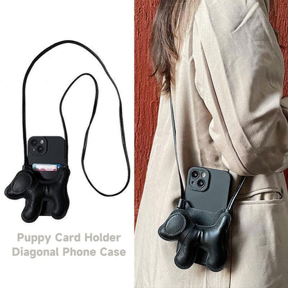 Puppy Card Holder Diagonal Phone Case