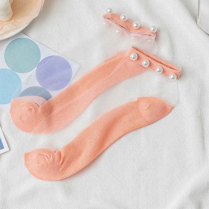 Summer Lace Crystal Socks