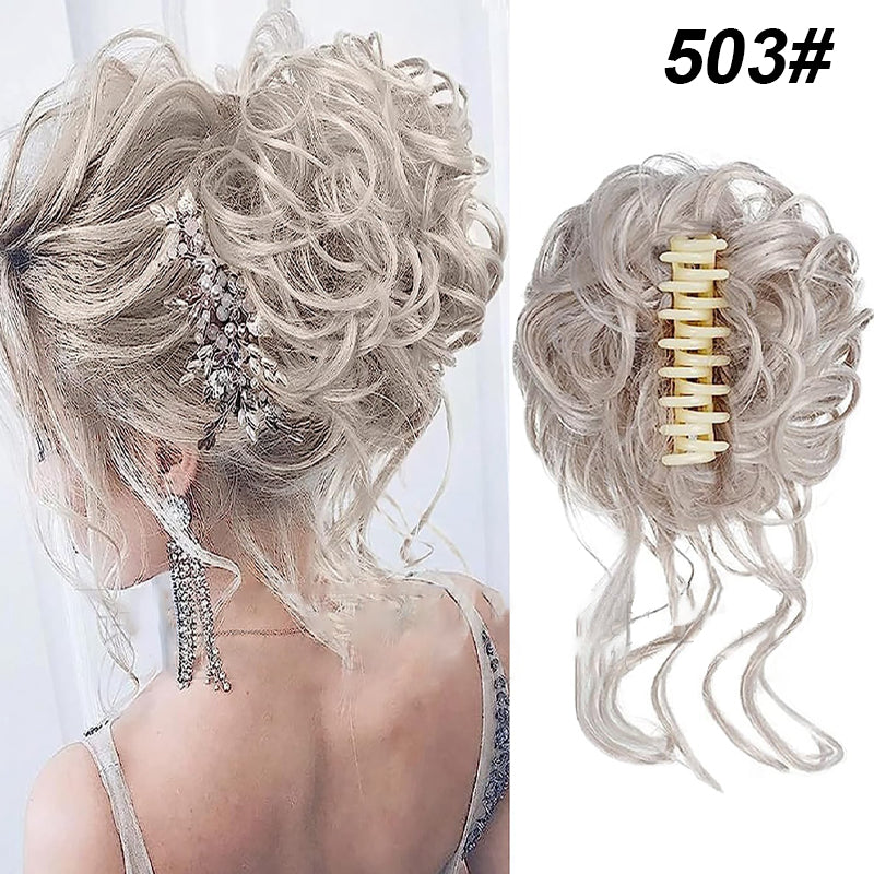 Lockiges Brötchen/Ball head wig clip