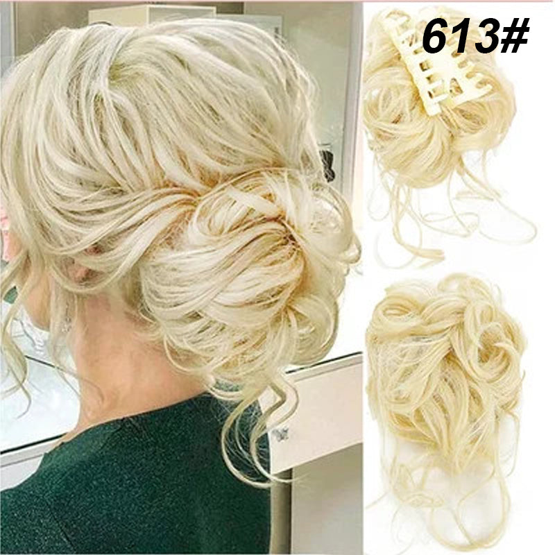 Lockiges Brötchen/Ball head wig clip