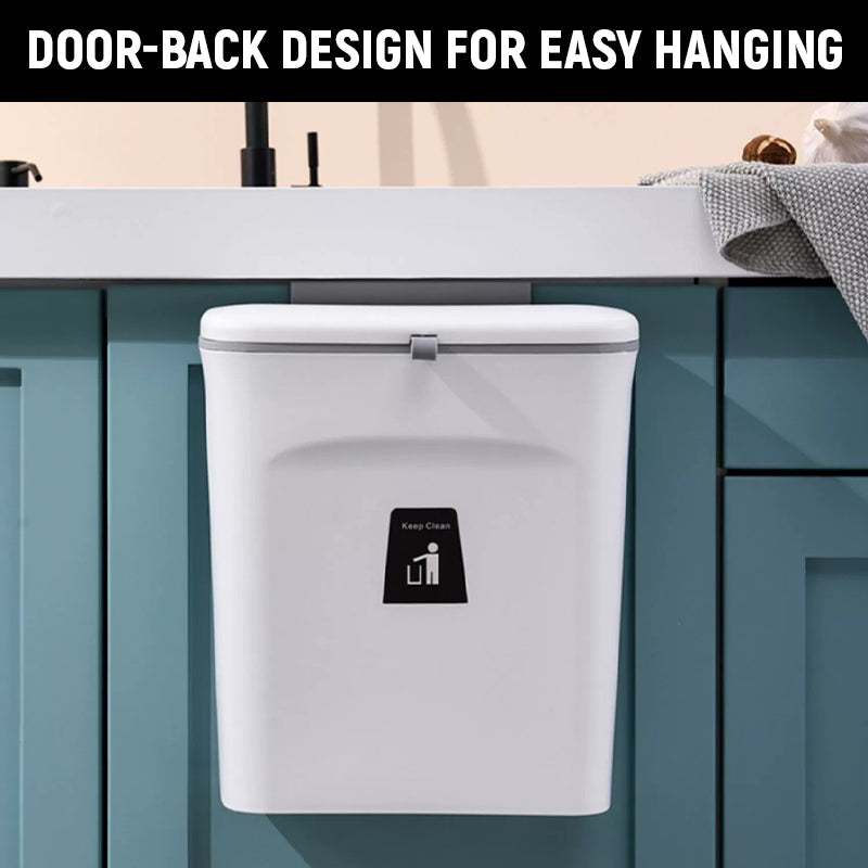 Kitchen Wall-Mounted Trash Can With Lid