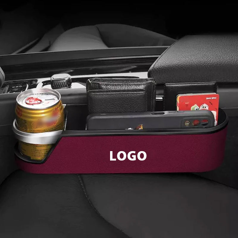 Car LOGO Stylish PU Leather Seat Gap Organizer