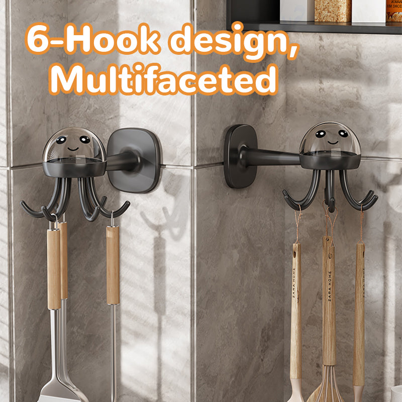 Multifunctional Six-Claw Swivel Hook Rack