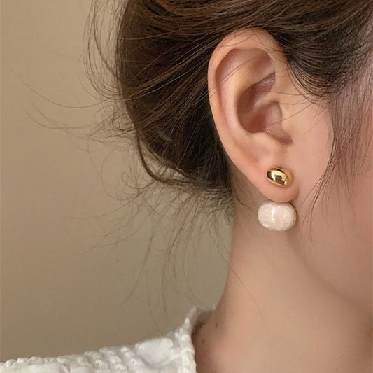 Oval Peas Stud Earrings