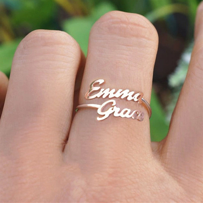 Personalized Double Name Ring